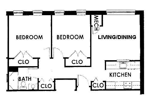 two bedroom apartments plans. Typical Two Bedroom Apartment